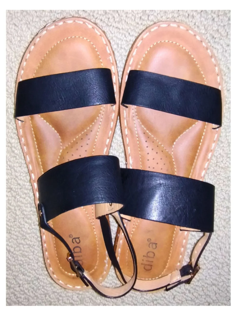 Women's Diba Black & Brown Taina Flat Sandals (Size 8)